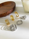 Jewelry IG Style Nordic Style Commute Solid Color 316L Stainless Steel  18K Gold Plated Irregular Open Rings