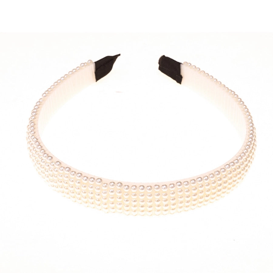 women's fashion waves alloy inlay artificial pearls headwear