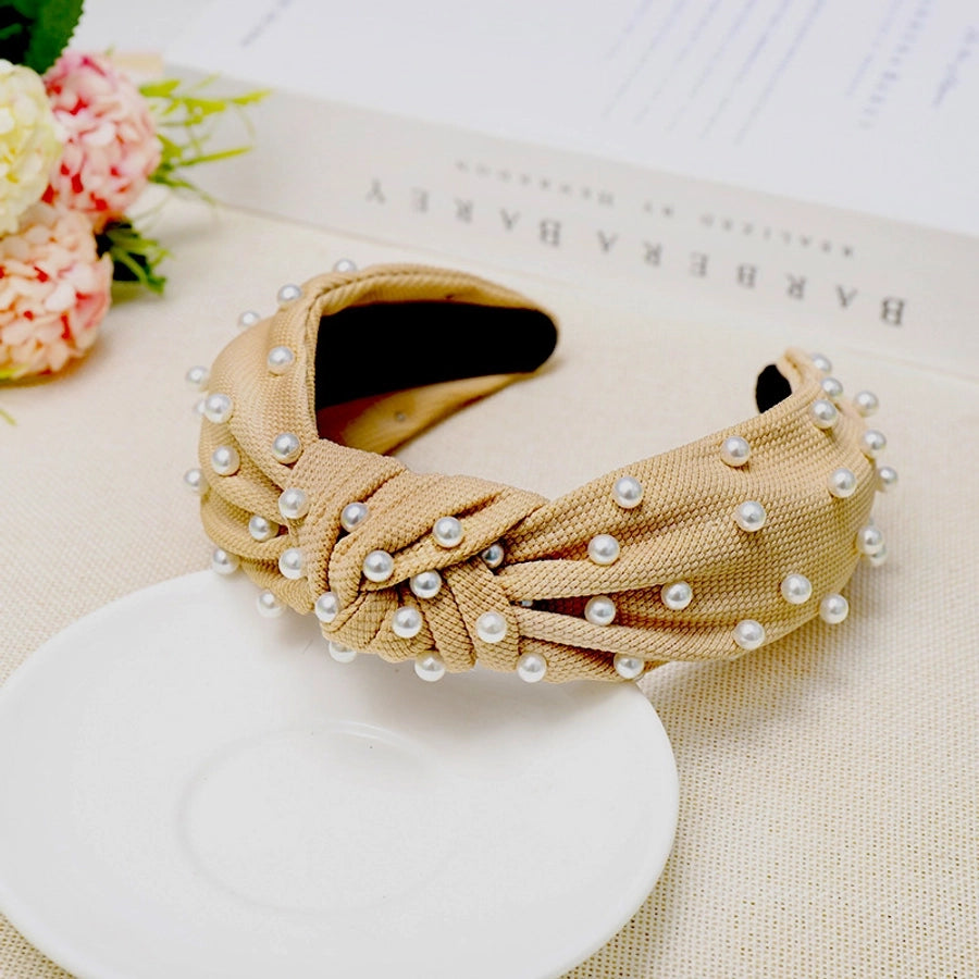 women's glam lady solid color cloth criss cross hair band