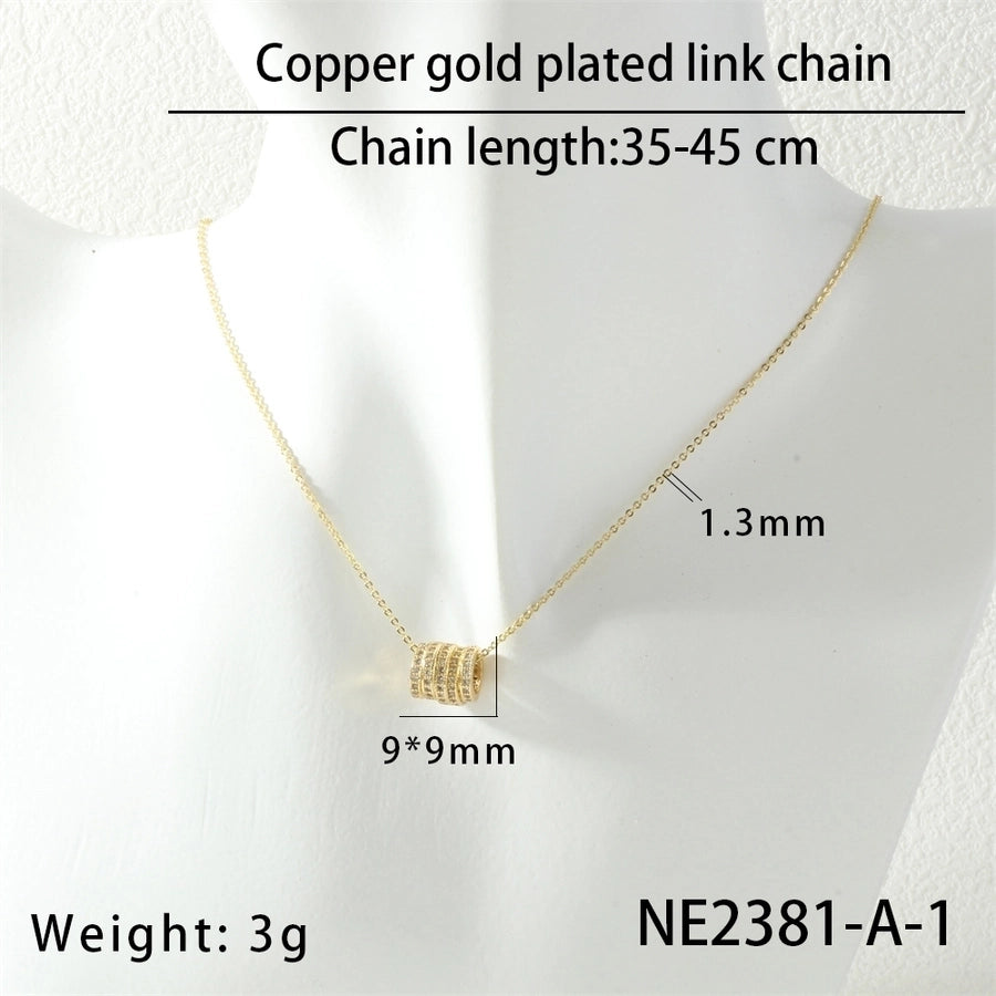 Jewelry Lady Simple Style Geometric Copper Zircon Necklace