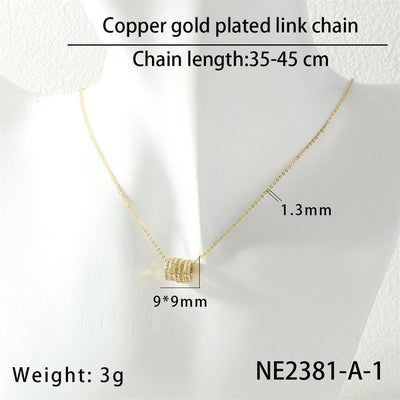 Jewelry Lady Simple Style Geometric Copper Zircon Necklace