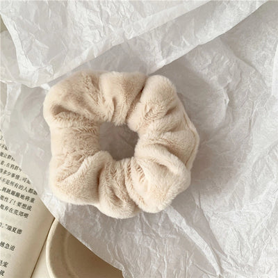 Autumn and Winter New Super Comfortable Plush Bowel Ring Head Rope Mao Mao Large Bowel Ring Fairy Style  Head Rope Internet Celebrant Hair Accessories