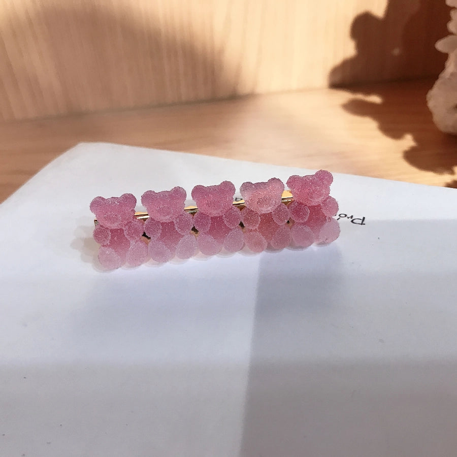 sweet bear alloy soft glue hair clip