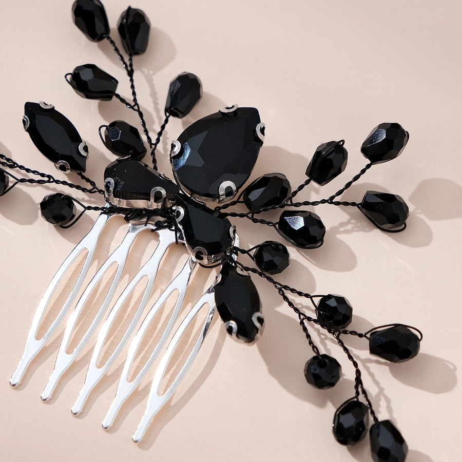 Women's Simple Style Classic Style Color Block Copper Inlay Rhinestones Insert comb