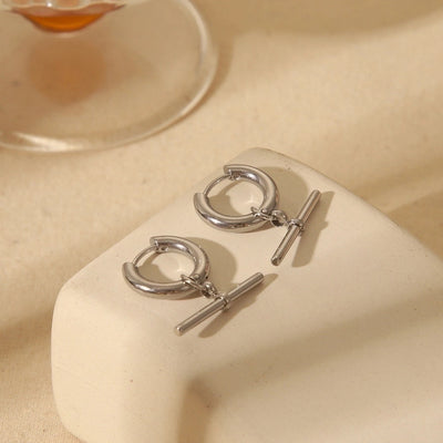 1 Pair IG Style Retro Classic Style Geometric Solid Color Removable Plating 304 Stainless Steel 18K Gold Plated Drop Earrings