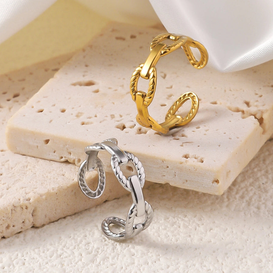 Jewelry Elegant Geometric Titanium Steel Open Rings