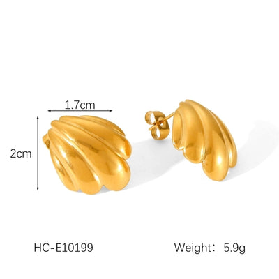 1 Pair IG Style French Style Starfish Crab Shell 304 Stainless Steel Titanium Steel 18K Gold Plated Drop Earrings Ear Studs