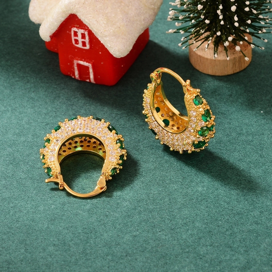 1 Pair Elegant Luxurious Geometric Plating Inlay Copper Zircon 18K Gold Plated Earrings