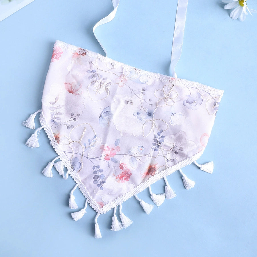 Women's Pastoral Flower Cloth Tassel Hair Band