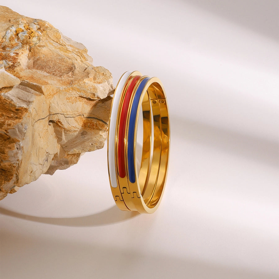 Simple Style Round 304 Stainless Steel Bangle In Bulk