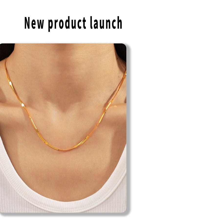 Jewelry Vacation Modern Style Simple Style Solid Color Titanium Steel Necklace