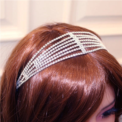 new elastic multi-layer rhinestone hairband fashion women's hair accessories