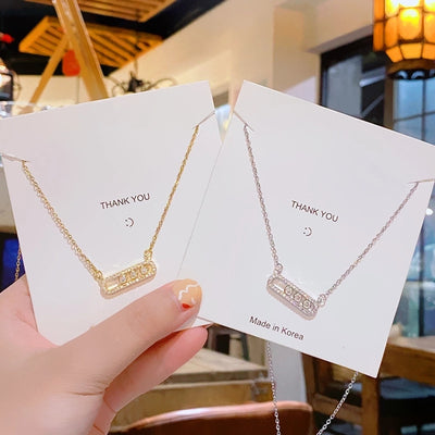 304 Stainless Steel Copper 18K Gold Plated K Gold Plated Inlay Geometric Zircon Pendant Necklace