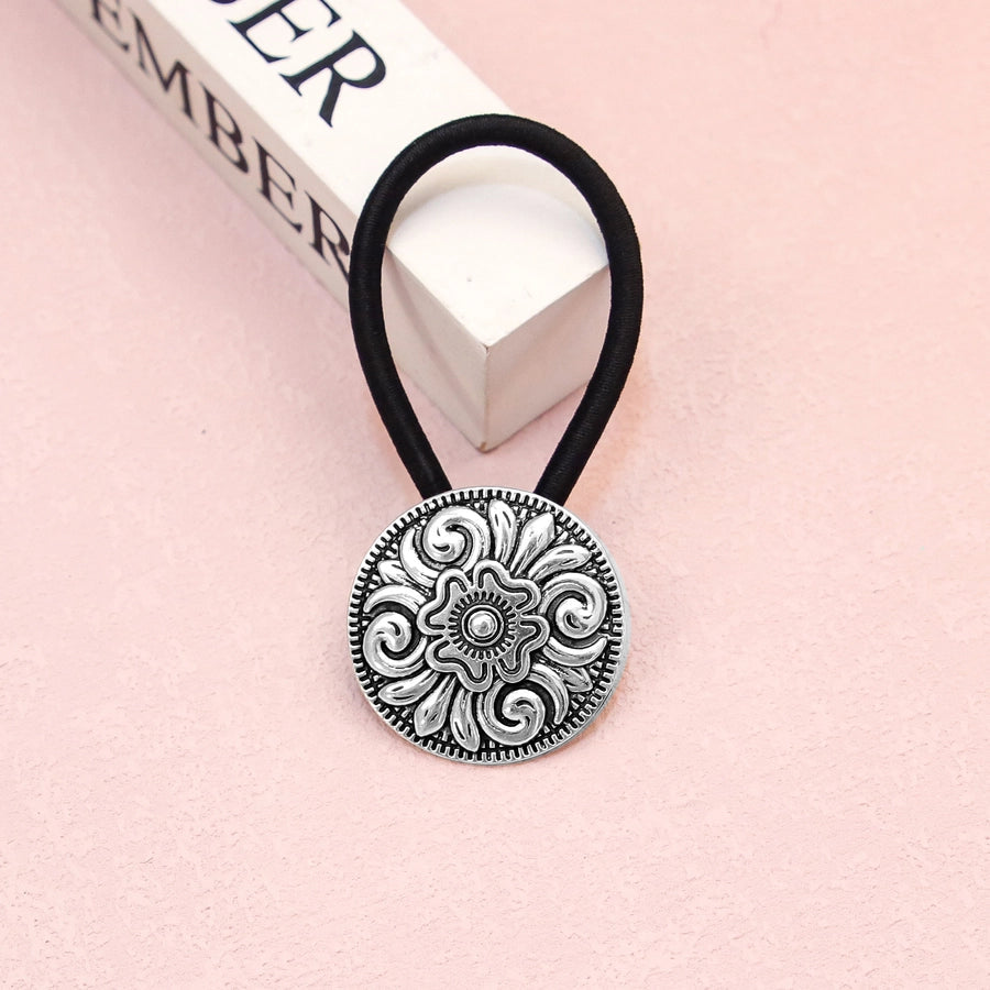 Women's Ethnic Style Color Block Cloth Metal Hair Tie