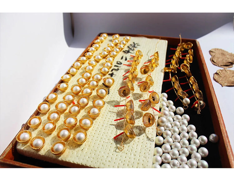 1 Pair Elegant Vintage Style Luxurious Geometric Brass 24K Gold Plated Ear Studs