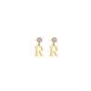 1 Pair Casual Simple Style Classic Style Letter Inlay 201 Stainless Steel 304 Stainless Steel Zircon Drop Earrings