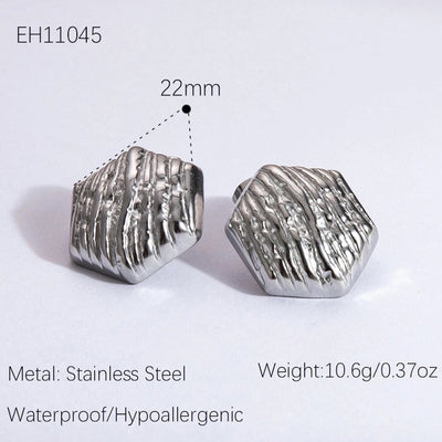 1 Pair Vintage Style Classic Style Geometric Heart Shape Plating 304 Stainless Steel Ear Studs