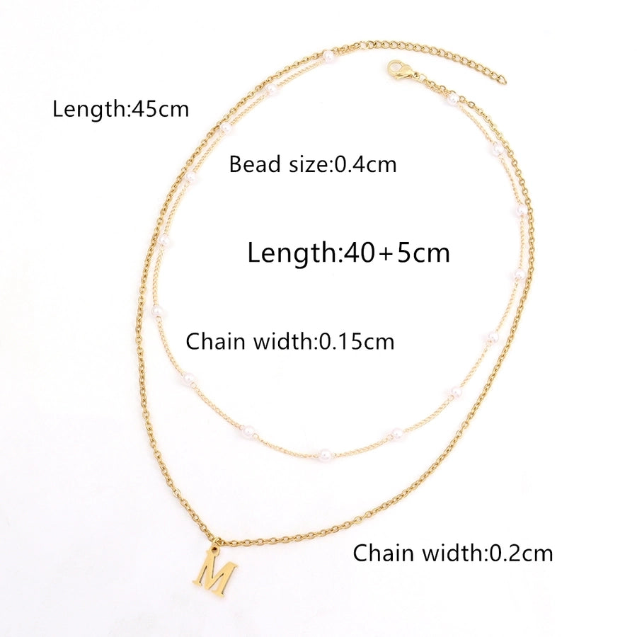 Jewelry Simple Style Commute Letter 201 Stainless Steel 304 Stainless Steel Pendant Necklace