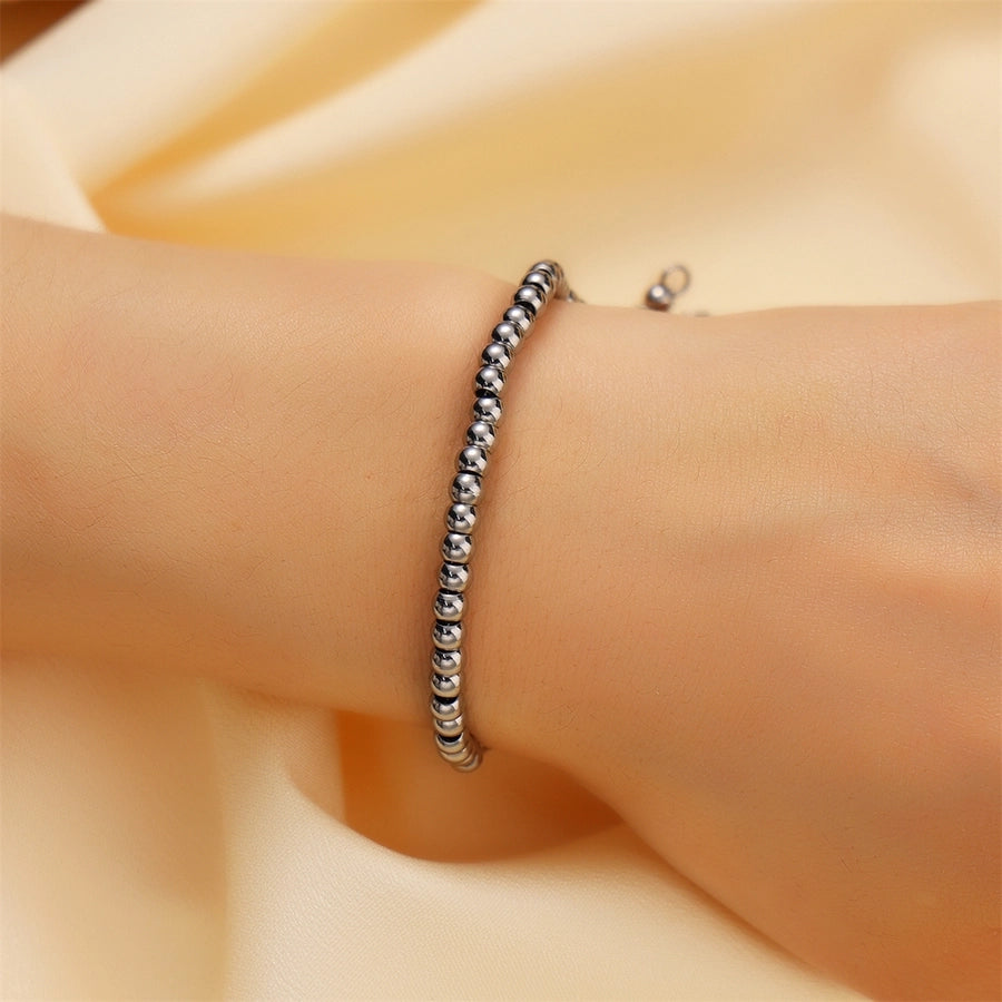 Casual Round 304 Stainless Steel Bracelets In Bulk