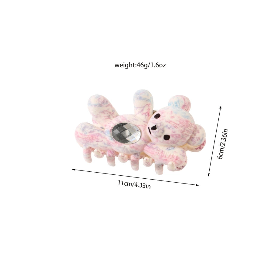 Women's Simple Style Classic Style Bear Plastic Resin Inlay Zircon Hair Clip