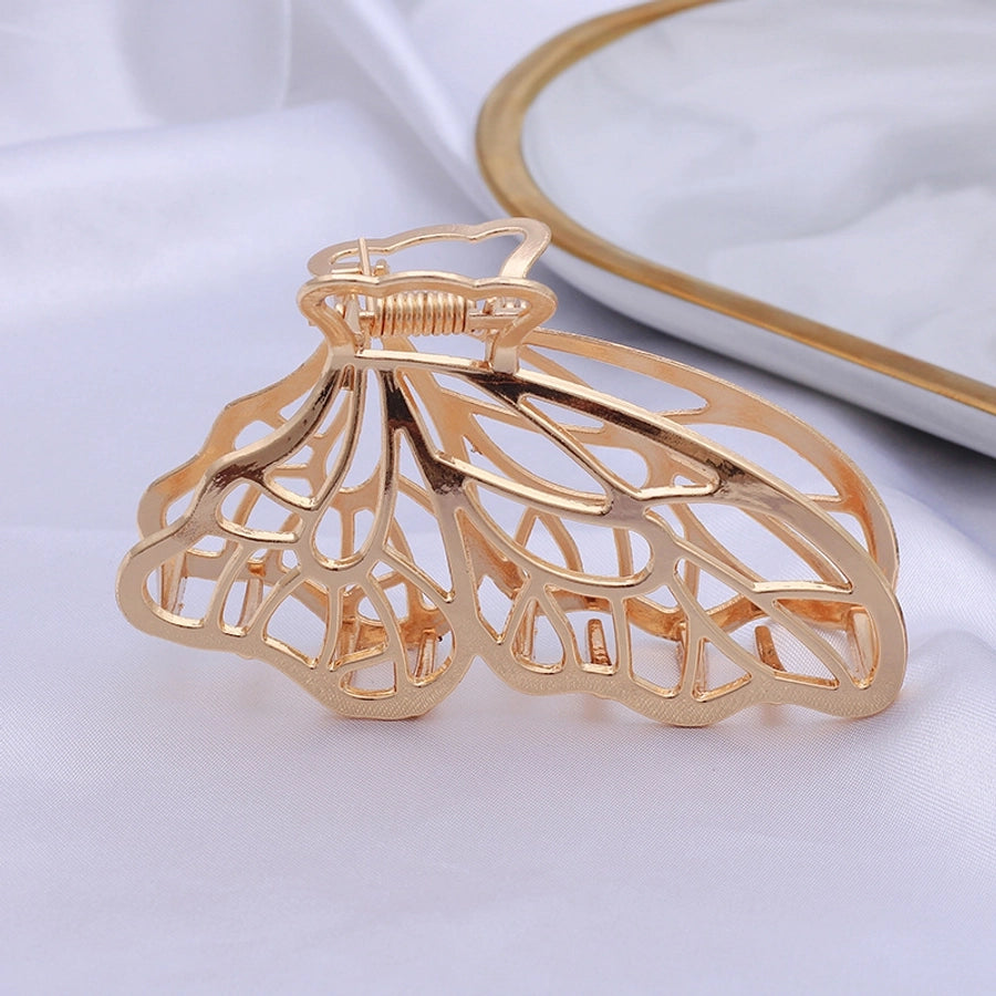 Women's net red hair clip large plate alloy grip women's back head butterfly shark clip hairpin