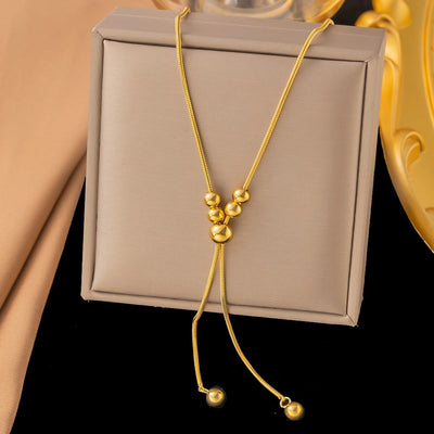 Jewelry Sweet Solid Color Titanium Steel Plating Pendant Necklace