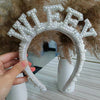 Women's Lady Geometric Artificial Pearl Cloth Rhinestone Hair Band