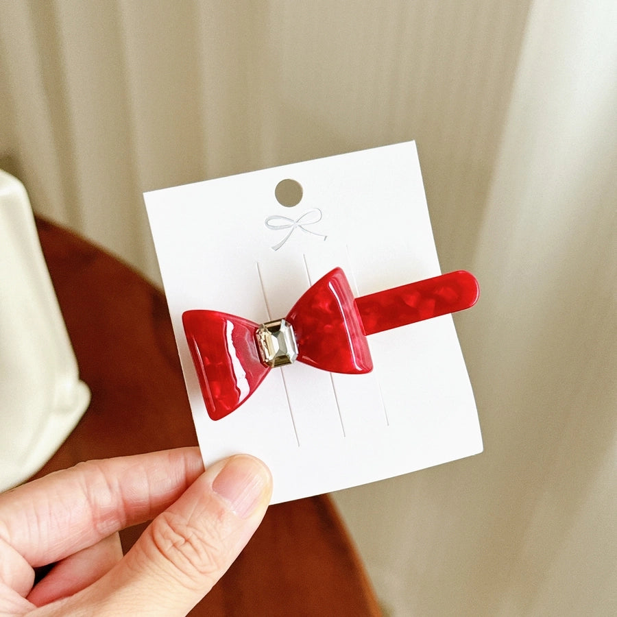 Women's Elegant Sweet Bow Knot Acetic acid sheets Inlay Rhinestones Hair Clip Hair Tie