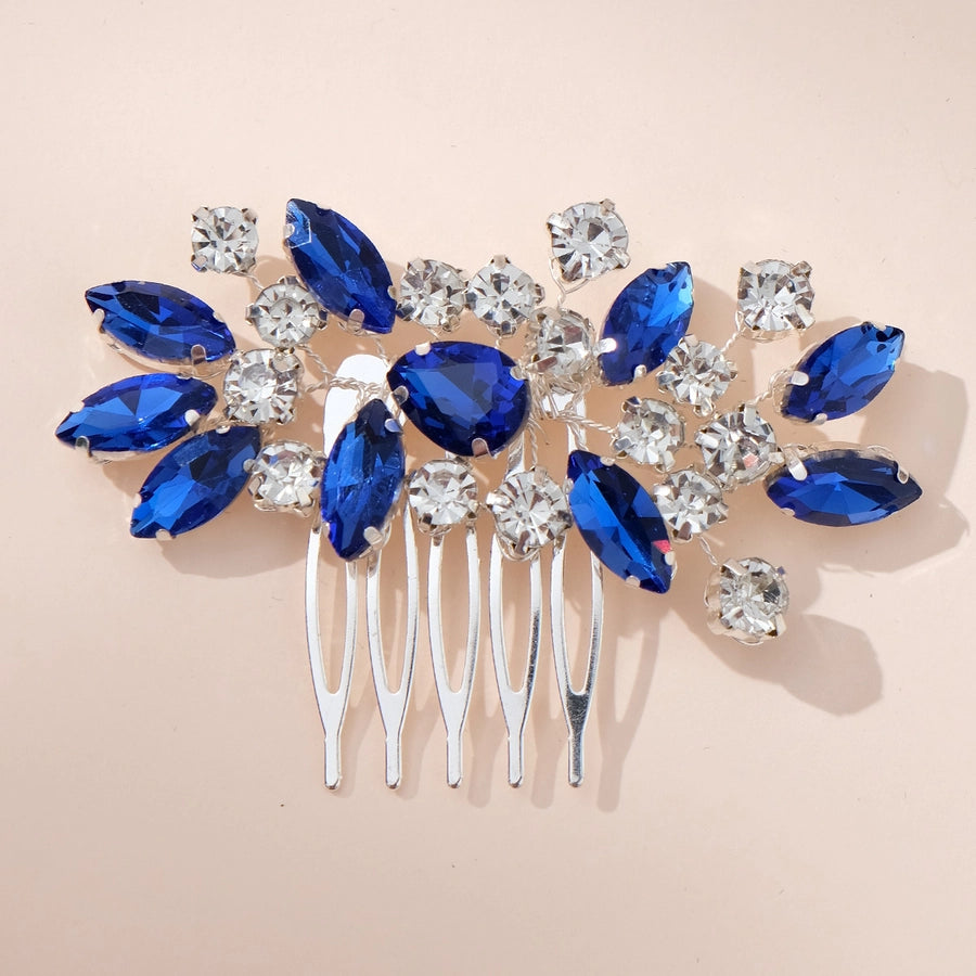 Women's Simple Style Classic Style Color Block Copper Inlay Rhinestones Insert comb