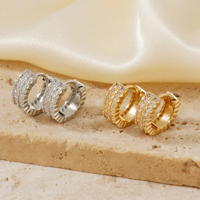 1 Pair Hip-Hop Simple Style Circle Plating Inlay Copper Zircon K Gold Plated Earrings