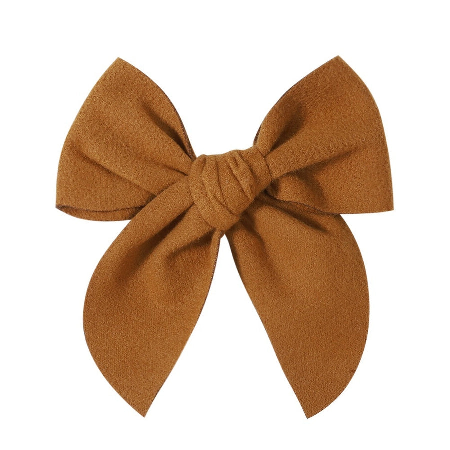 sweet solid color polyester bow knot hair clip