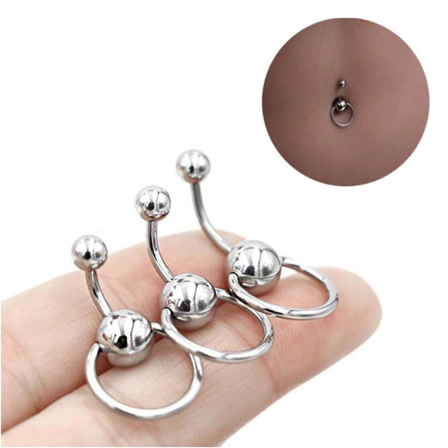 1 Piece Belly Rings Vacation Classic Style Round Letter 302 Stainless Steel Brass 18K Gold Plated Belly Rings