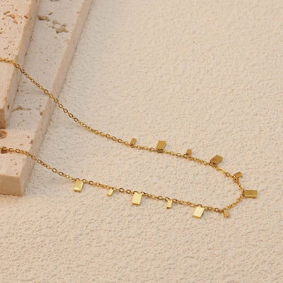 Jewelry Basic Simple Style Artistic Leaf Square Butterfly 304 Stainless Steel 18K Gold Plated Plating Necklace