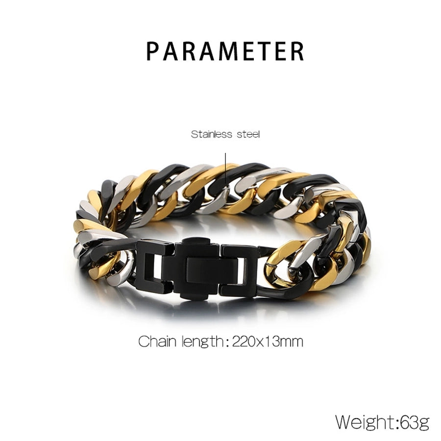 Vintage Style Geometric 304 Stainless Steel 18K Gold Plated Unisex Bracelets