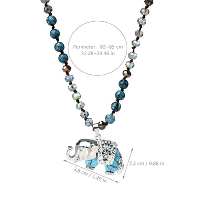 Casual Simple Style Streetwear Elephant Alloy natural stone Pendant Necklace In Bulk