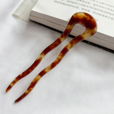 Women's Simple Style U Shape Leopard Acetic acid sheets Hairpin