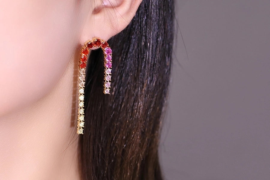 1 Pair Vintage Style Classic Style Geometric Plating Copper Zircon Drop Earrings