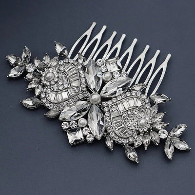 pearl rhinestones simple retro style hair comb bridal combing hair accessories