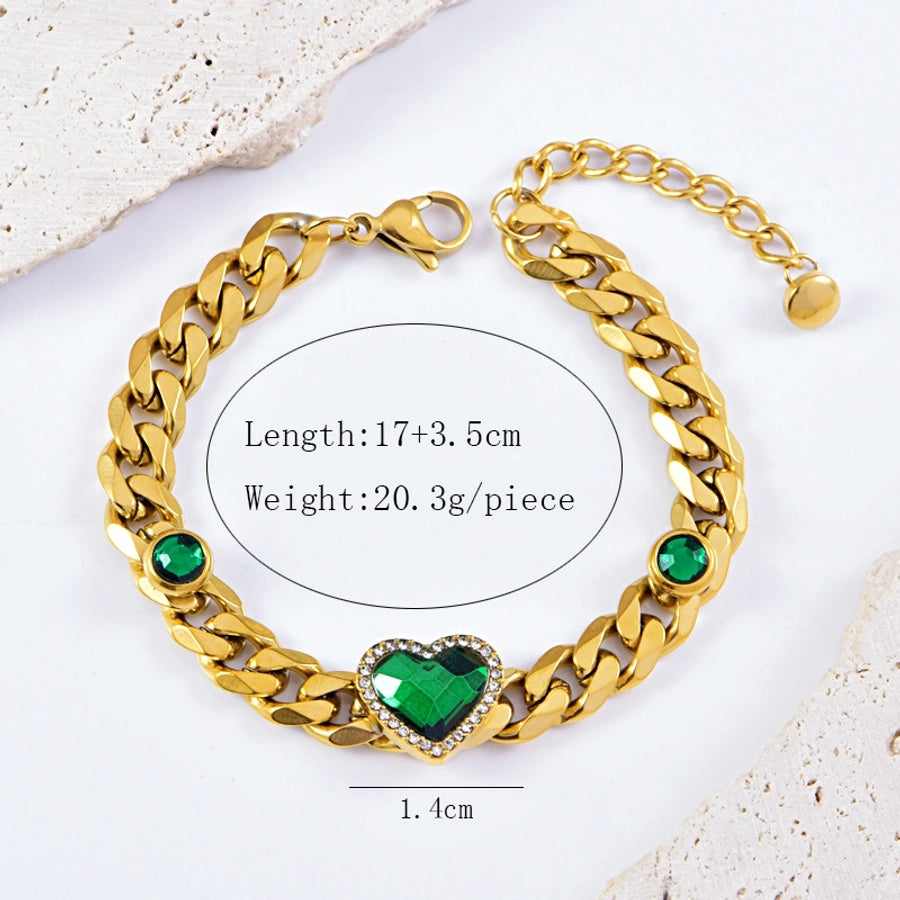 Lady Heart Shape 304 Stainless Steel Imitation Pearl Bracelets In Bulk