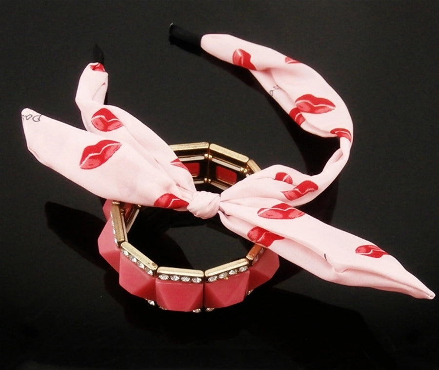 floral bowknot  fashion polka dot rabbit headband