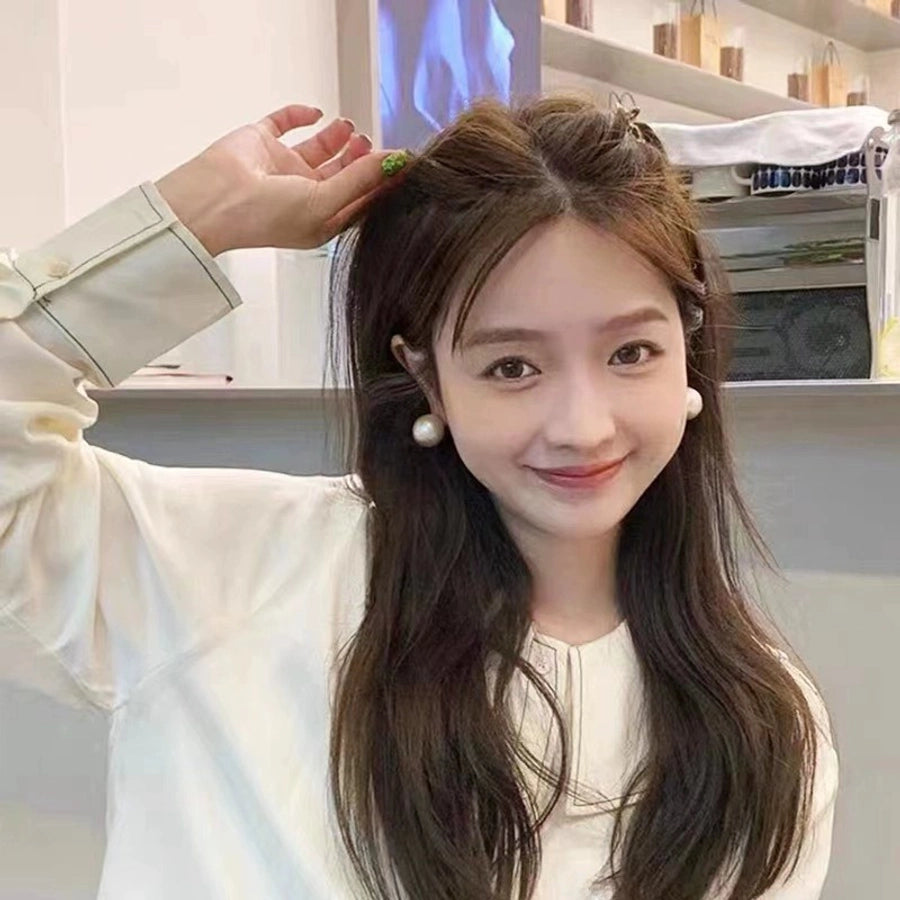 Go to windy places Liu Yifei Xu Hongdou with the same bow small grip Princess head metal bangs hairpin female