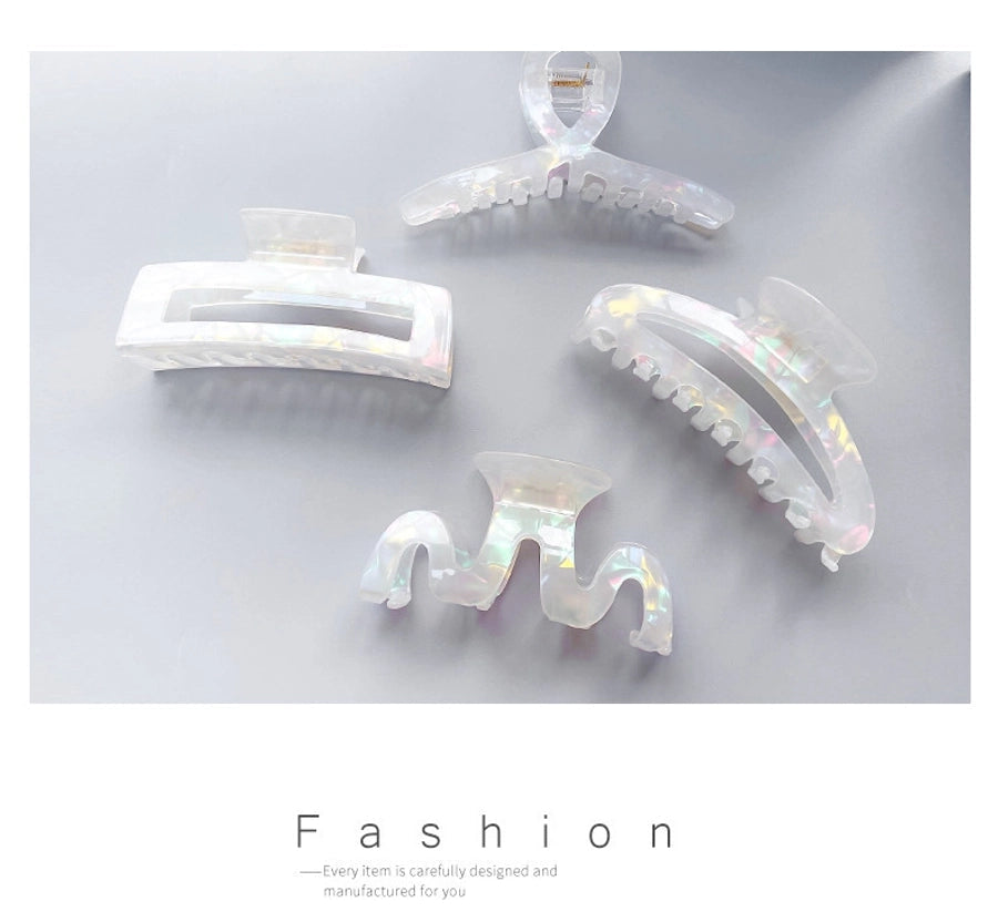 Mermaid Ji acetate hairpin female  back head bath pan head grip elegant temperament shark clip headdress