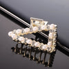 simple style solid color alloy inlay rhinestones hair claws 1 piece