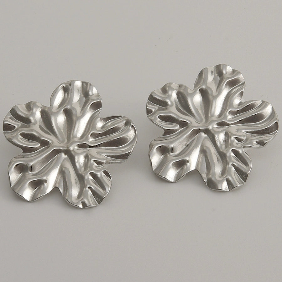 1 Pair Basic Simple Style Flower Plating 304 Stainless Steel Ear Studs