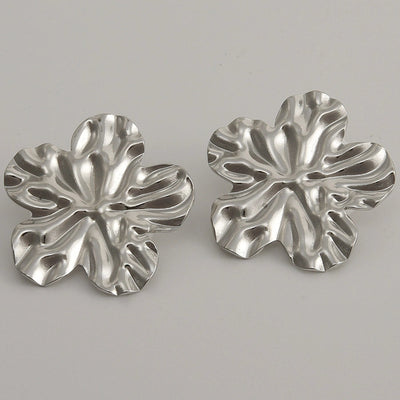1 Pair Basic Simple Style Flower Plating 304 Stainless Steel Ear Studs
