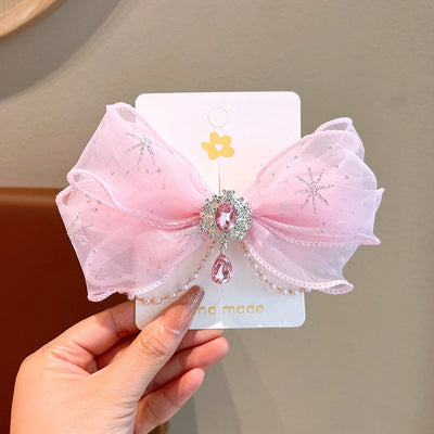 Kid'S Ethnic Style Bow Knot Synthetic Yarn Organza Hair Clip