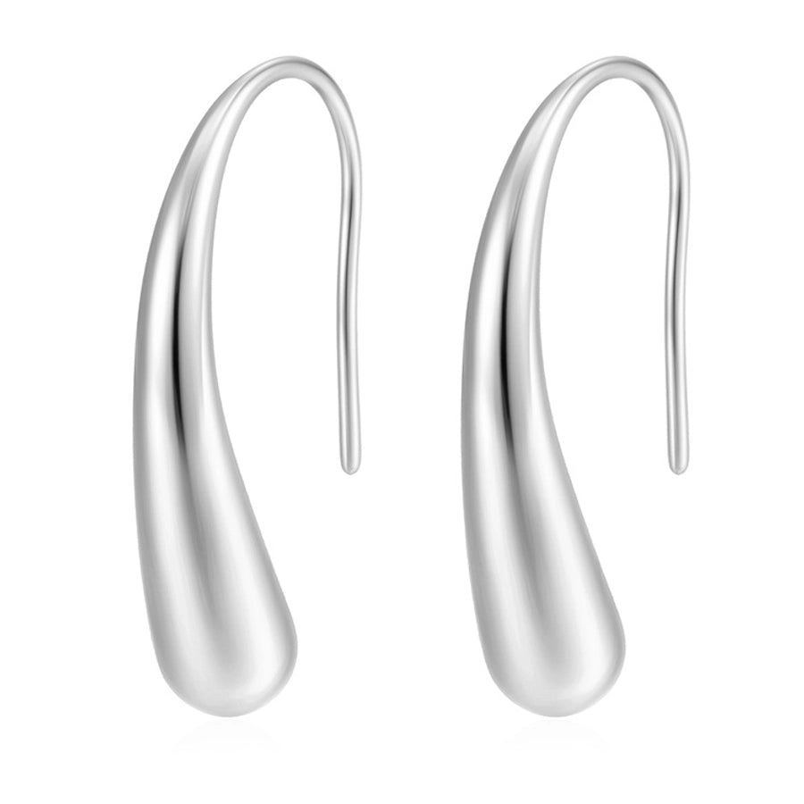 1 Pair Simple Style Water Droplets Polishing 304 Stainless Steel Ear hook