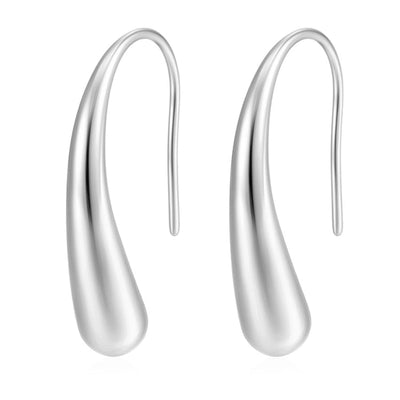 1 Pair Simple Style Water Droplets Polishing 304 Stainless Steel Ear hook