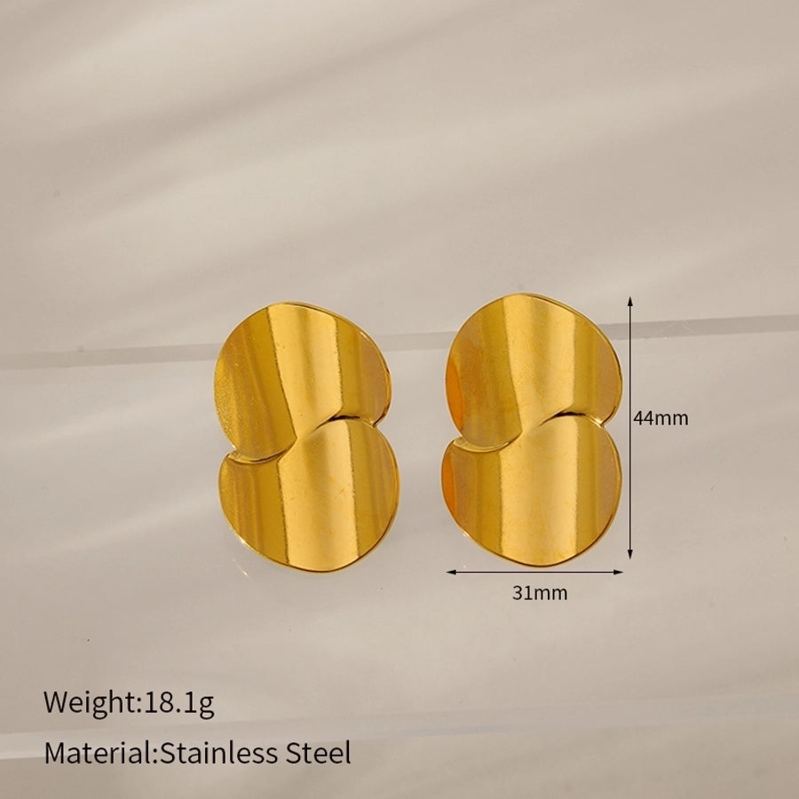 1 Pair Elegant Classic Style Geometric Circle Flower 304 Stainless Steel Ear Studs