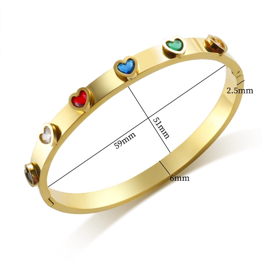 Elegant Heart Shape Titanium Steel Bangle In Bulk